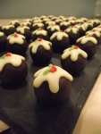 mini Christmas “brownie” puddings